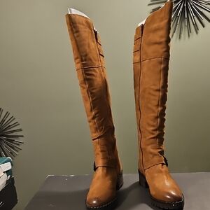 Vintage Foundry Tan Over the Knee Boots for Women